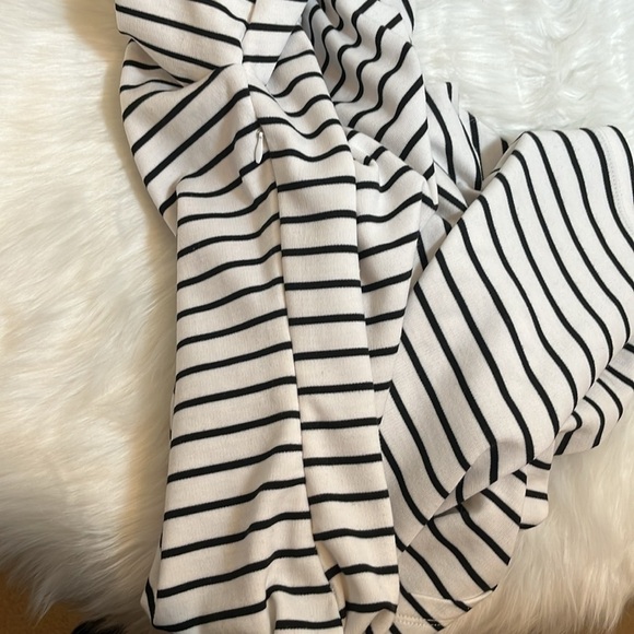 Iris White Black Striped Asymmetrical Dress - Picture 13 of 15